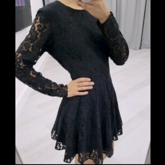 H&M Dresses & Skirts - H&M Lace Fit and Flare Long Sleeve Mini Dress